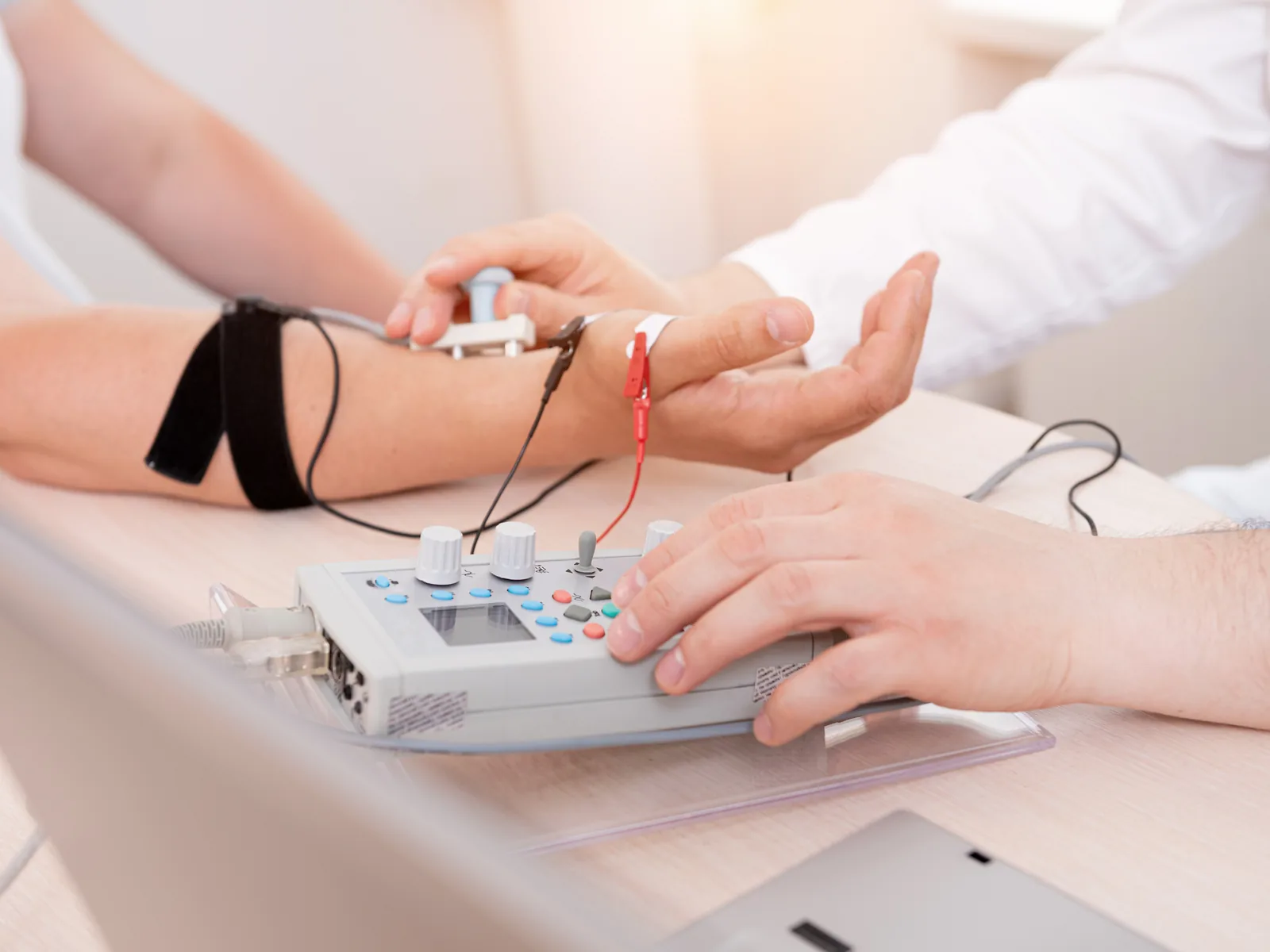 Diagnose: Nervenleitungsmessung am Patienten